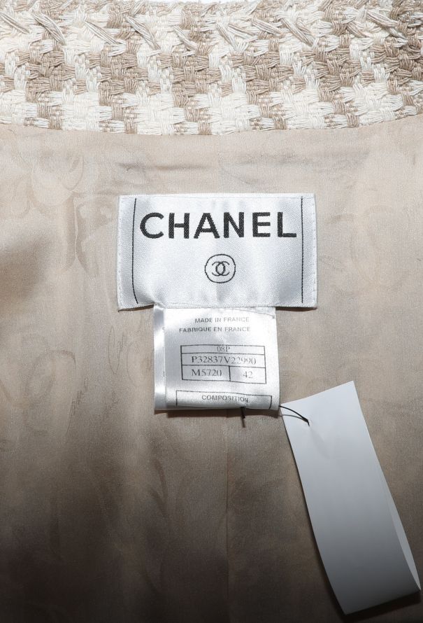 Chanel 2008 Houndstooth Silk Tweed Jacket - 6
