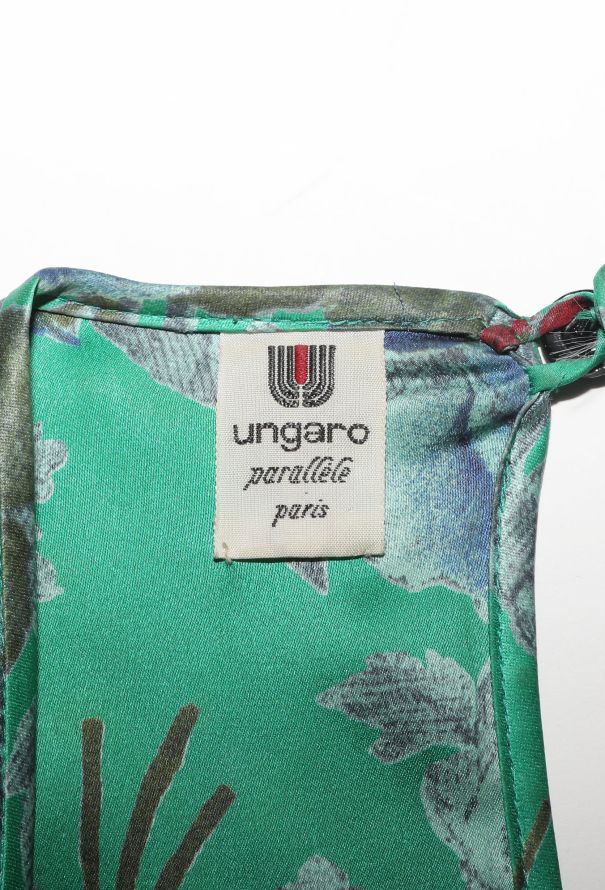 Emanuel Ungaro '80s Floral Draped Silk Dress - 6