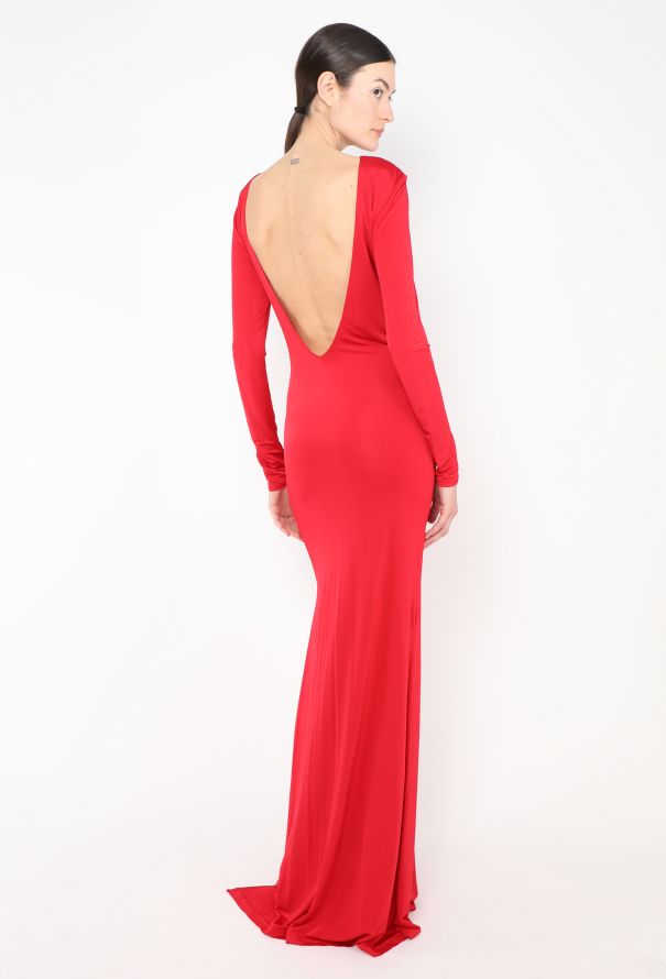 Plunging Open-Back Gown - 1