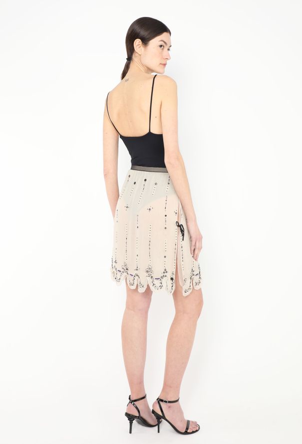Prada S/S 2000 Beaded Georgette Lip Skirt - 1