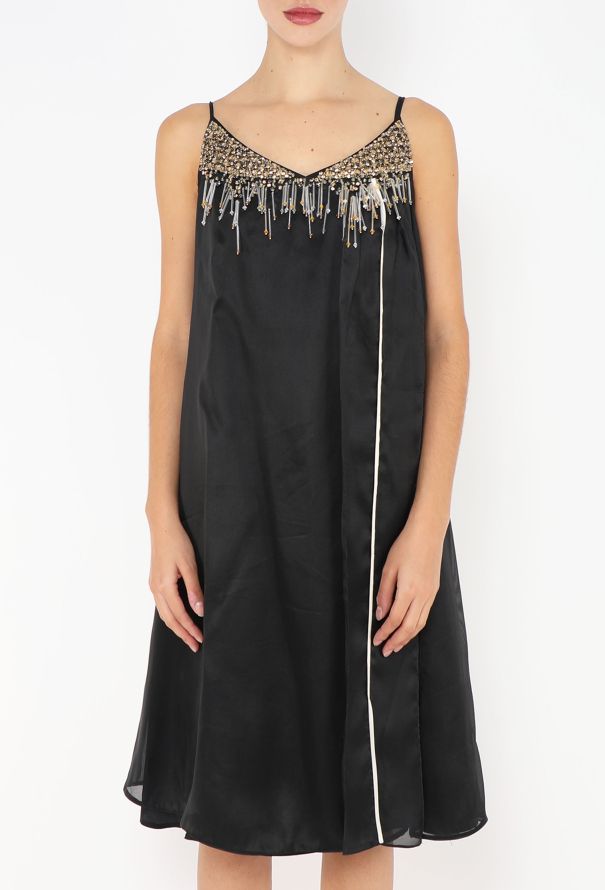 Prada S/S 2016 Beaded Organza Slip Dress - 4