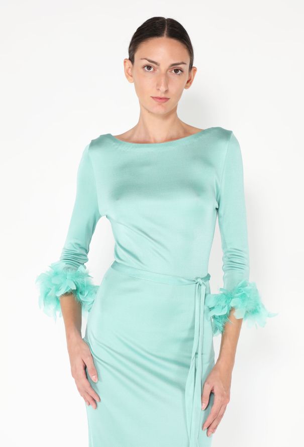 Prada Organzine Feather Trim Dress - 5 Prada Organzine Feather Trim Dress - 5