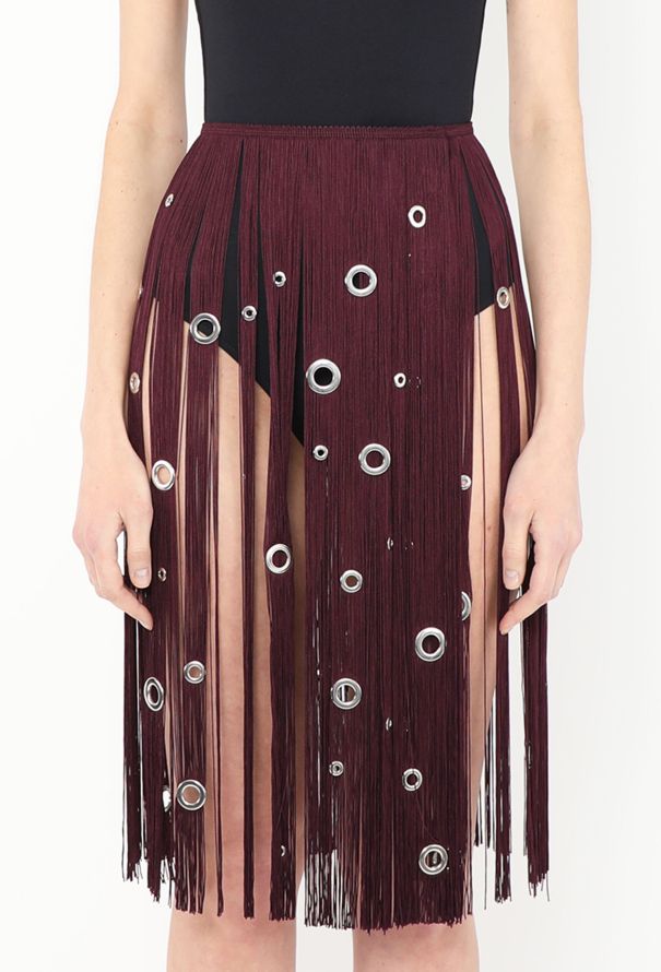 Prada S/S 2024 Fringe Eyelet Skirt - 3
