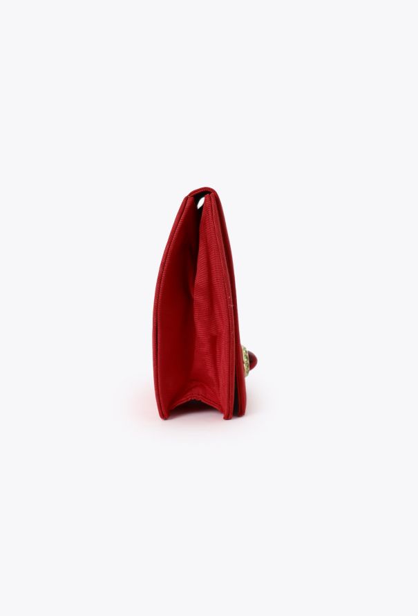 Saint Laurent '80 Couture Red Silk Clutch - 4