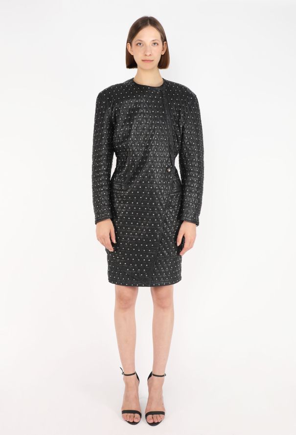 Gianni Versace Studded Leather Coat Dress, F/W 1989 - 1