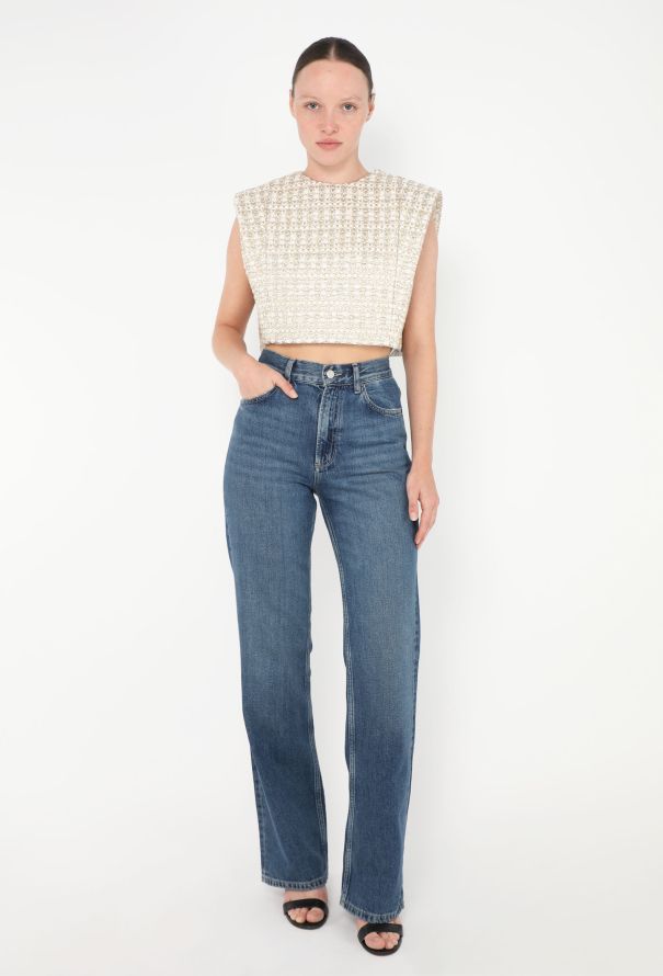 Louis Vuitton 2023 Lamé Tweed Cropped Top - 2