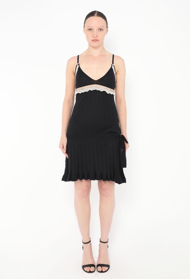 Dior Fluted Lace Trim Dress - 1