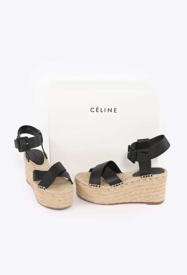 Céline Leather Espadrille Platforms - 6