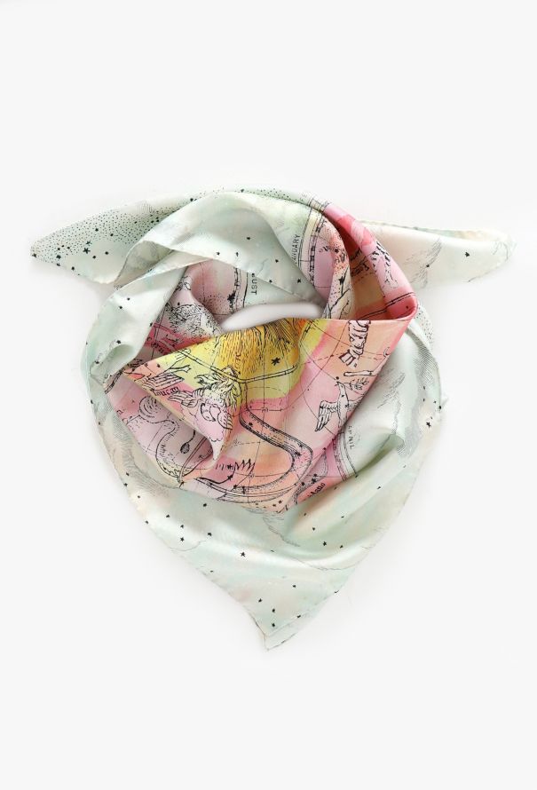 Schiaparelli Astrological Print Silk Carré - 1