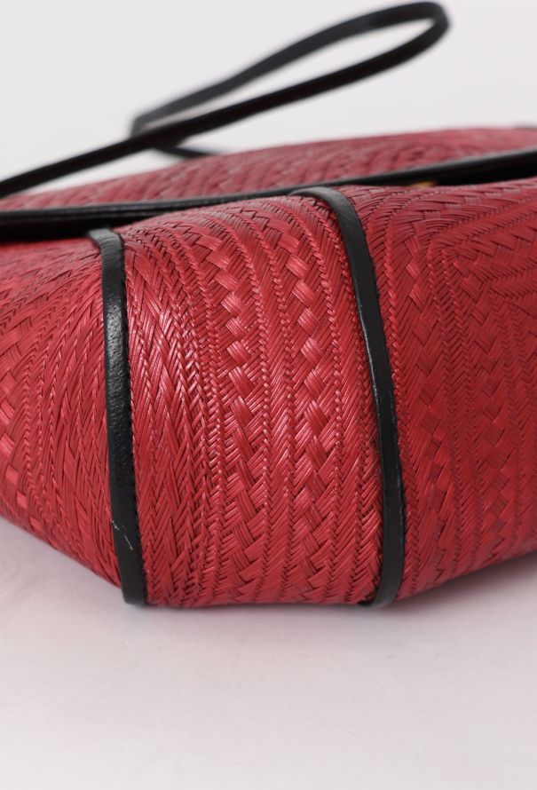 Saint Laurent Vintage Red Raffia Bag - 9