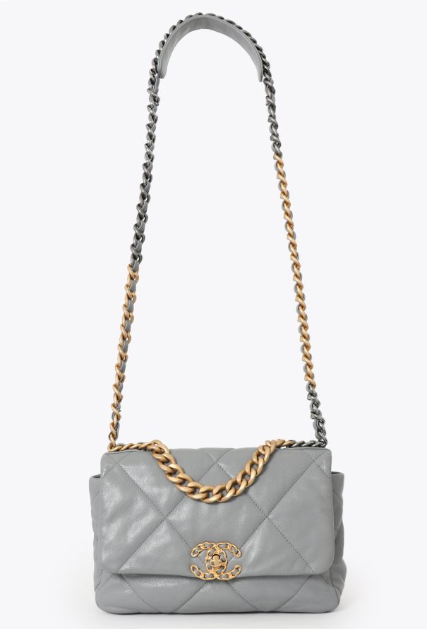 Chanel Grey 19 Medium Flap Bag - 1