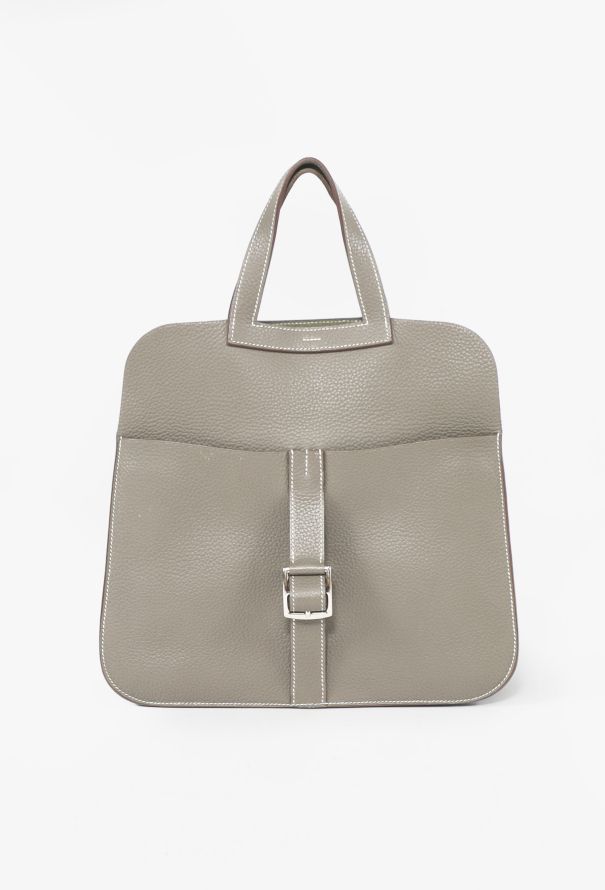 Hermès Gris Étain Taurillon Clémence Halzan 31 - 4