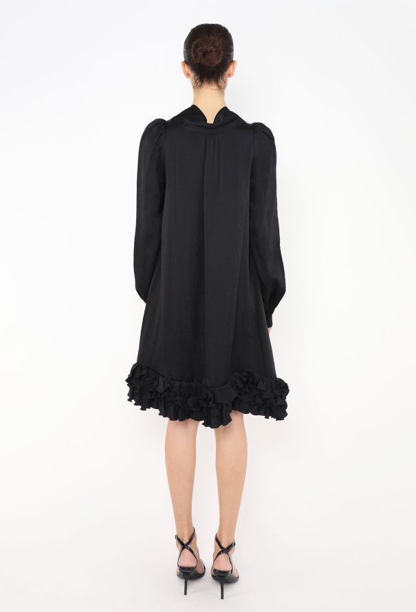 Balenciaga 2007 Ruffled Trim Silk Dress - 3