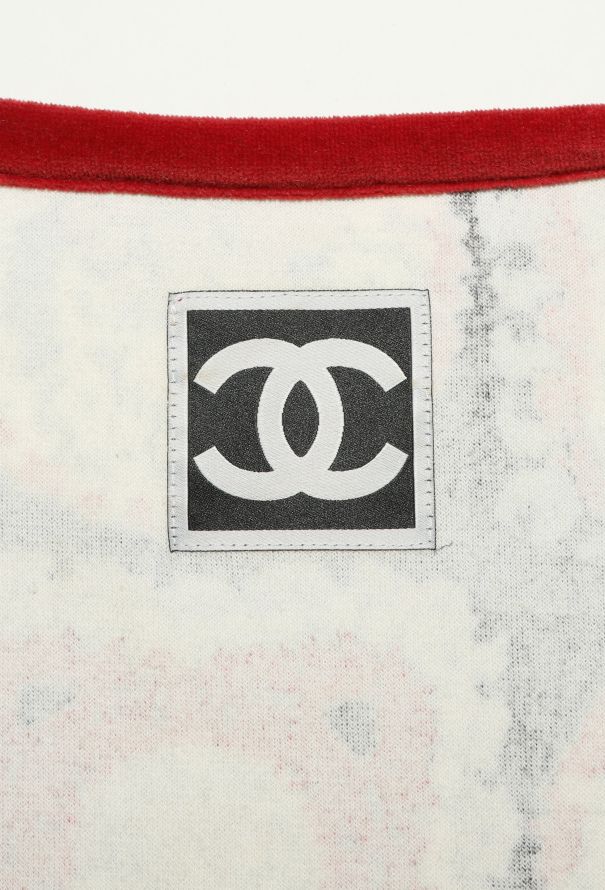 Chanel Printed Velvet Drawstring Tunic - 6 Chanel Printed Velvet Drawstring Tunic - 6