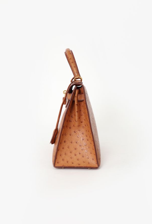 Hermès Gold Ostrich Sellier Kelly 28 - 7 Hermès Gold Ostrich Sellier Kelly 28 - 7