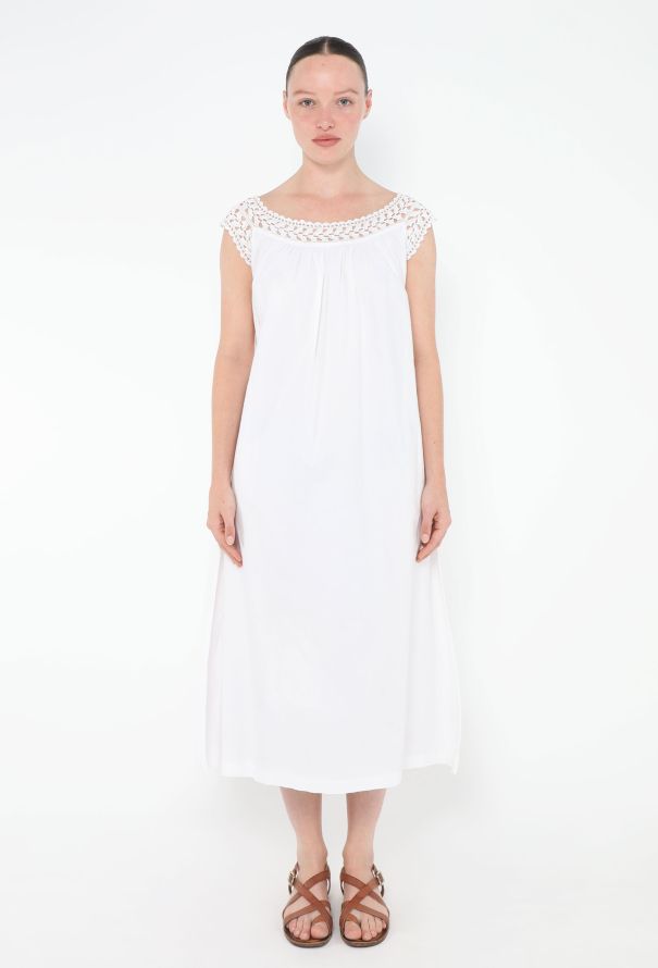 Antique 1920s Crochet Lace Midi Dress - 1