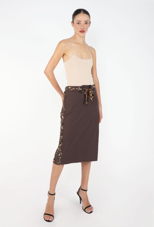 Saint Laurent Tom Ford S/S 2002 Leopard Lavallière Ensemble - 3