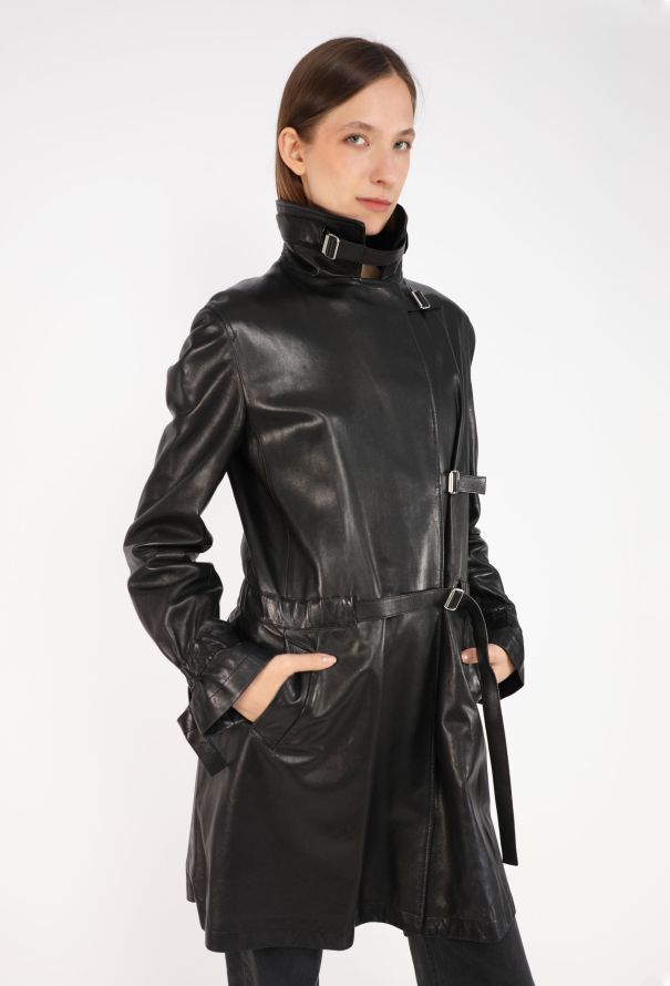 Bondage Leather Coat, F/W 2003 - Jil Sander | ReSee