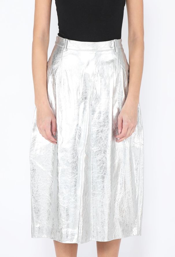 Balenciaga 2021 Leather Midi Skirt - 3