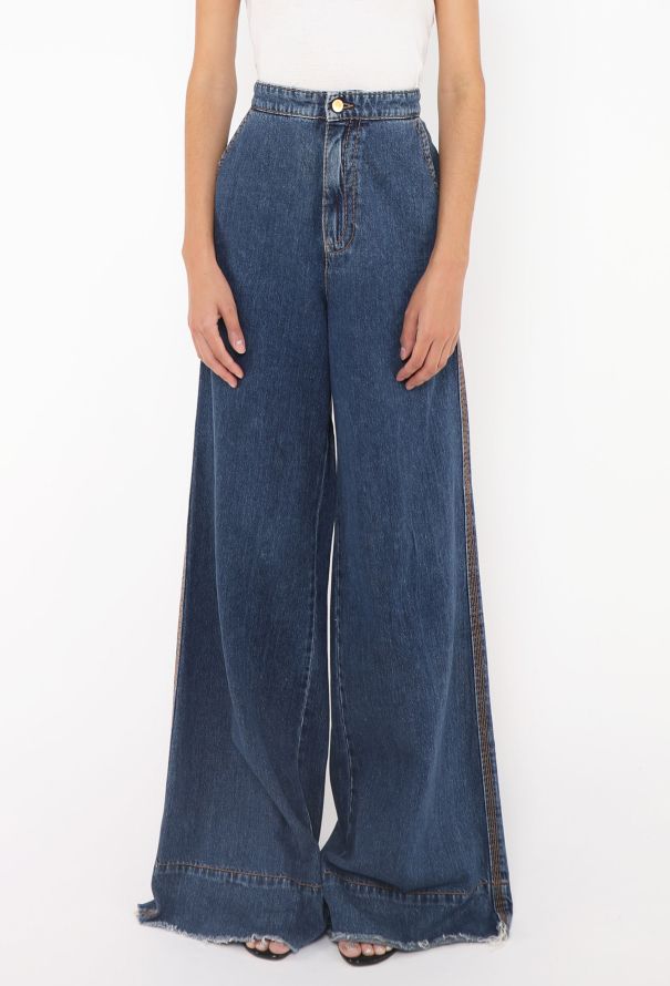 Loewe 2019 Frayed Wide-Leg Jeans - 2 Loewe 2019 Frayed Wide-Leg Jeans - 2