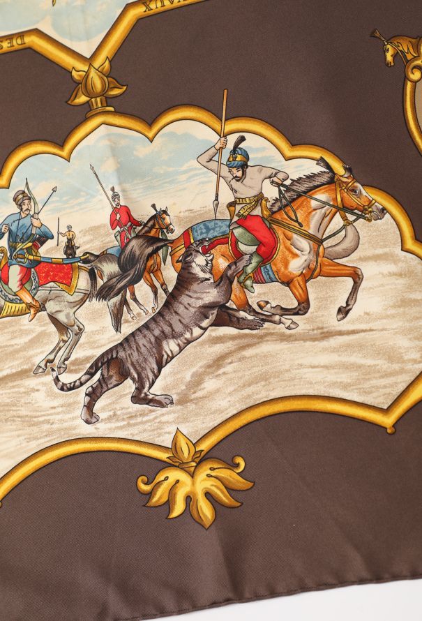 HERMES エルメス プリーツスカーフ 『LES CHEVAUX DES MOGHOLS
