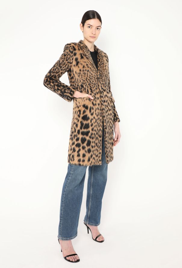 Saint Laurent 2018 Brushed Leopard Print Coat - 4