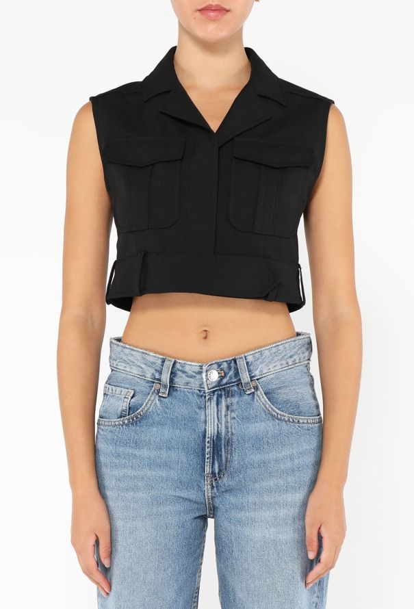 Balenciaga 2002 Cropped Wool Vest - 1