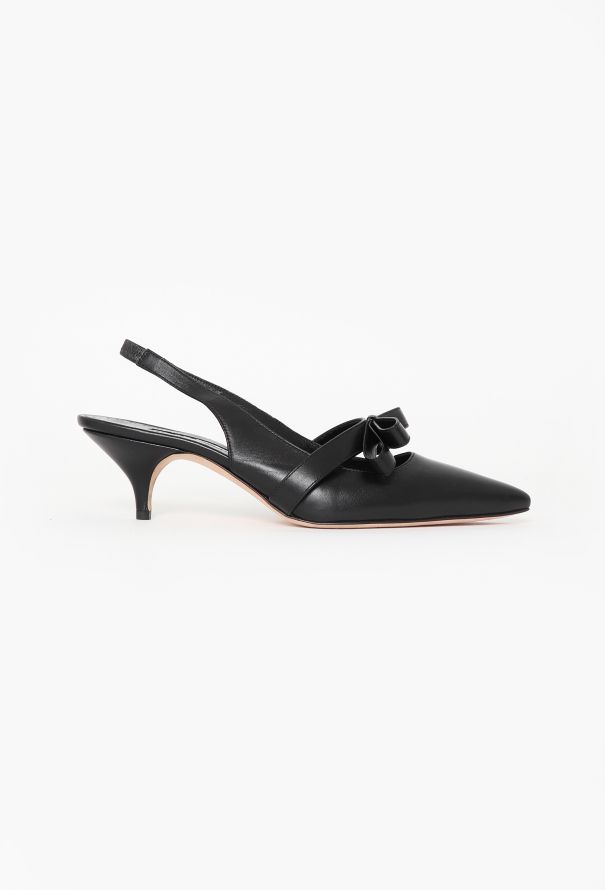 Manolo Blahnik 2023 Leather Bow Slingbacks - 1