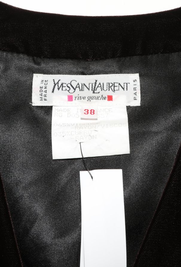 Saint Laurent '90s Embellished Velvet Blazer - 6