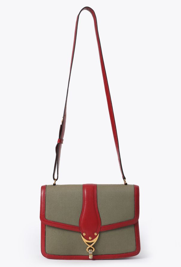 Hermès '80s Toile & Box Shoulder Bag - 1