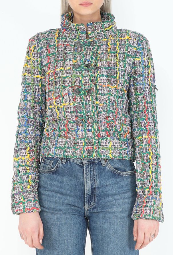 Chanel S/S 2015 Checkered Tweed Jacket - 3