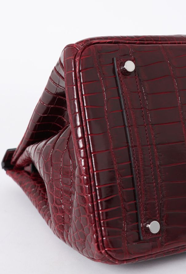 Hermès RARE 2011  Bordeaux Porosus Birkin 35 - 11 Hermès RARE 2011  Bordeaux Porosus Birkin 35 - 11