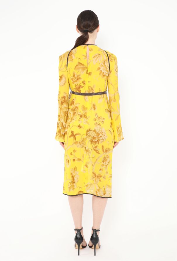 Prada '90s Floral Georgette Belted Dress - 4 Prada '90s Floral Georgette Belted Dress - 4