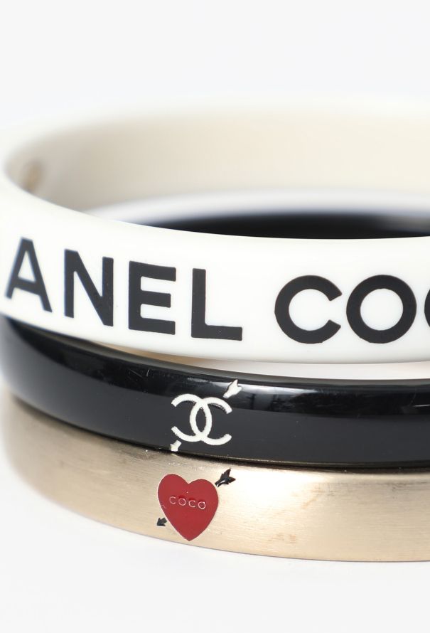 Chanel S/S 2007 Set of 3 Logo Bangles - 4