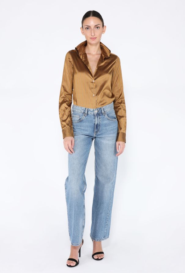 Romeo Gigli 2001 Striped Silk Blouse - 2