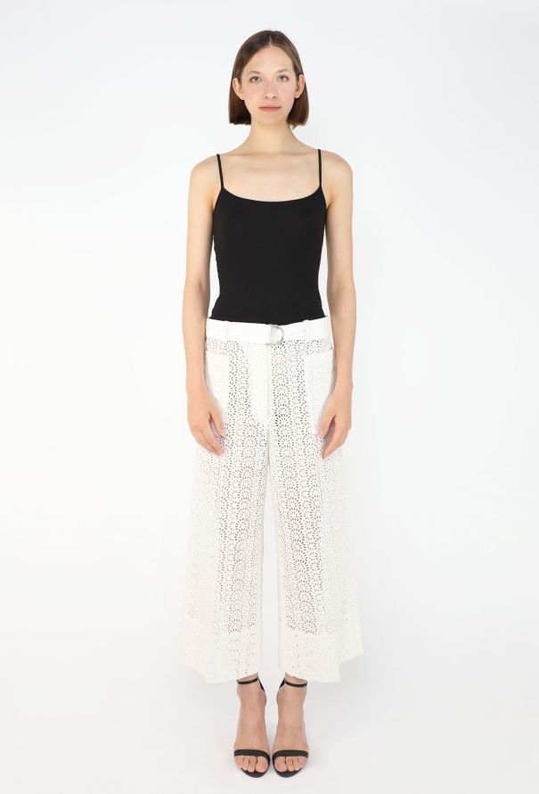 Céline Broderie Anglaise Belted Pants - 1