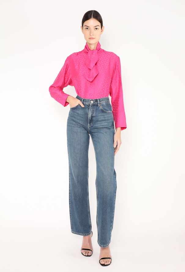 Saint Laurent Vintage Polka Dot Lavallière Blouse - 3 Saint Laurent Vintage Polka Dot Lavallière Blouse - 3