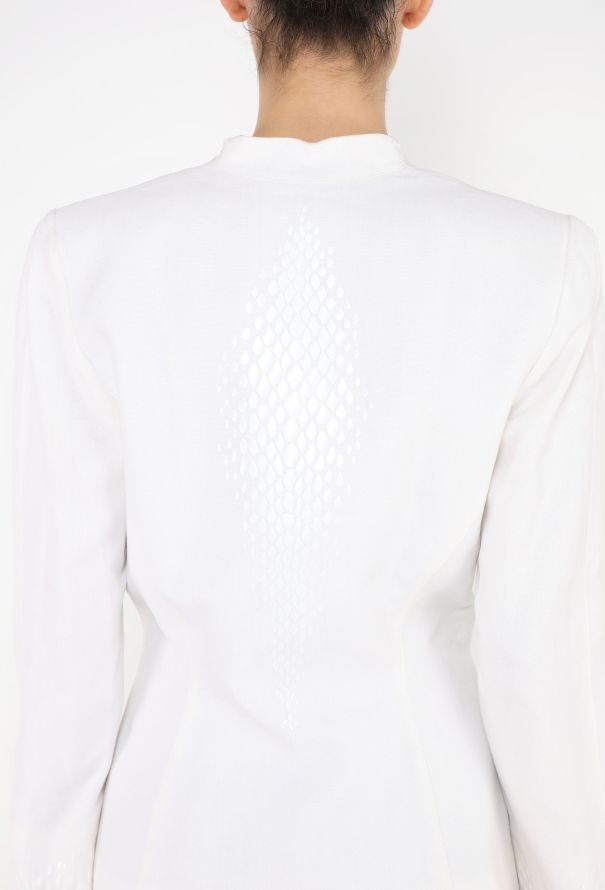 Thierry Mugler '90s Embossed Trim Cinched Blazer - 6