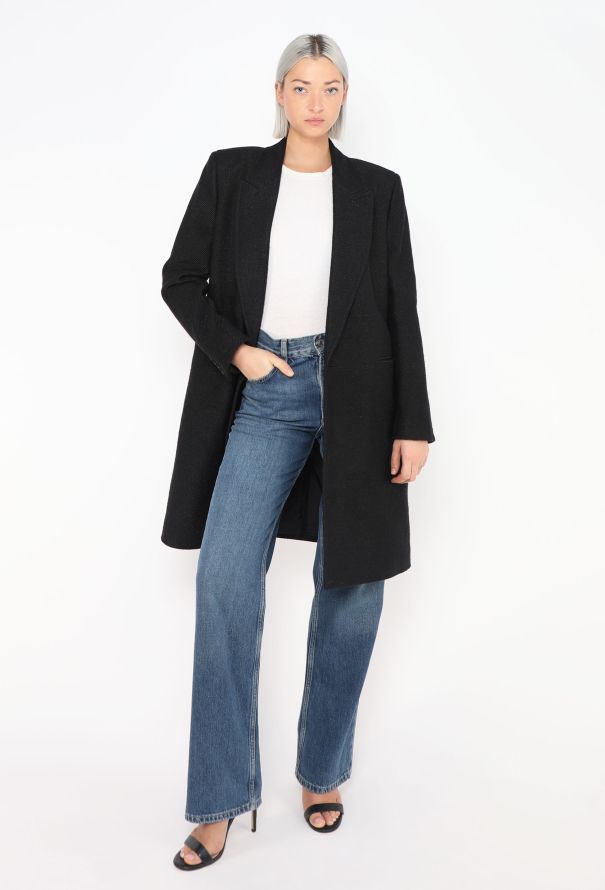 Saint Laurent Pre-Fall 2019 Iridescent Notched Coat - 5