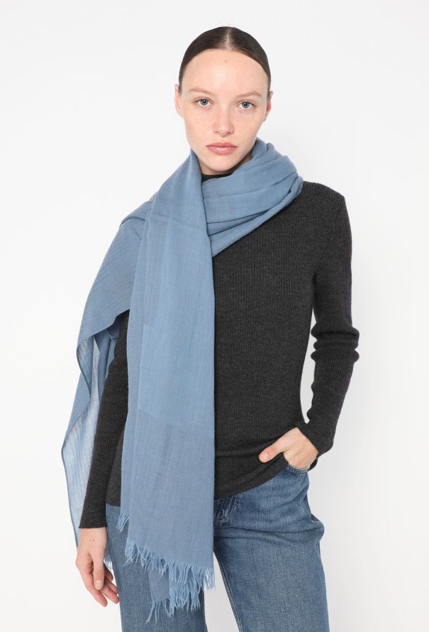 Hermès Herringbone Cashmere Shawl - 1
