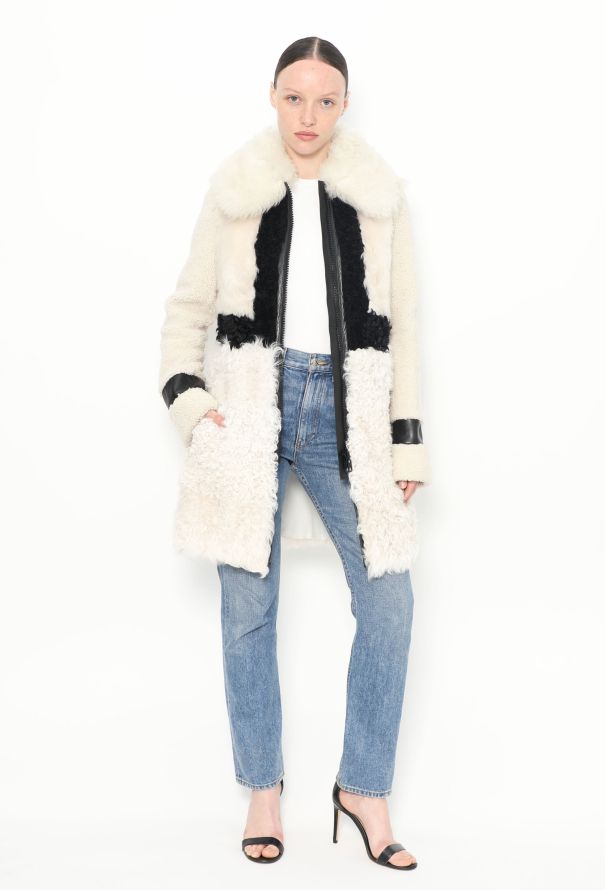 Céline Pre-Fall 2011 Patchwork Shearling Coat - 1