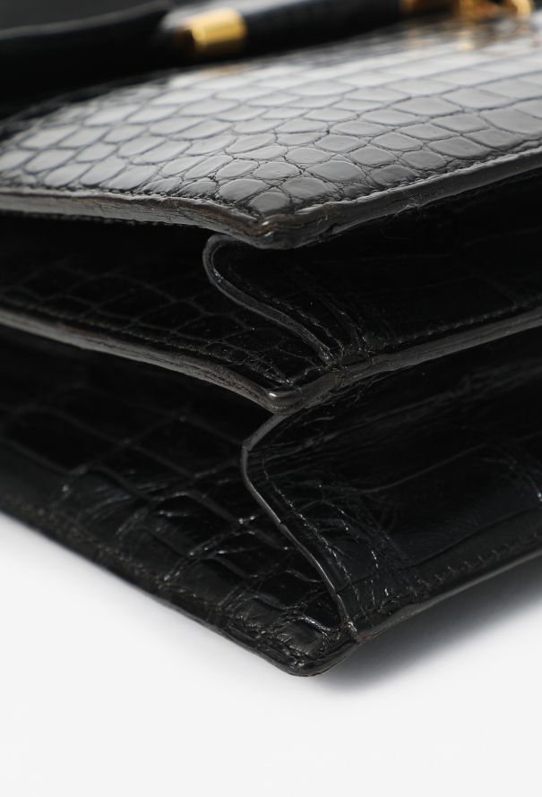 Hermès Vintage Black Porosus Palonnier Bag - 8