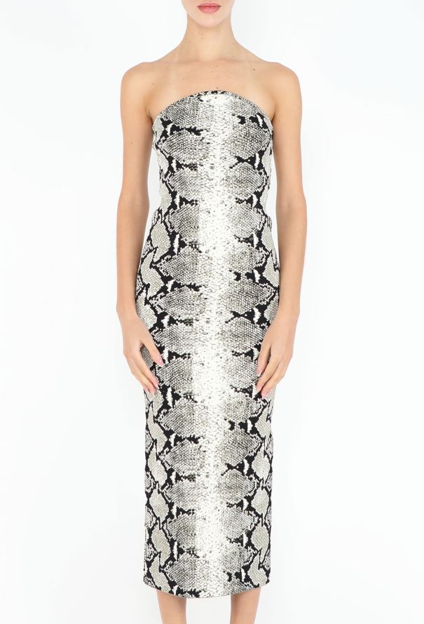 Khaite 2023 Roccia Snake Print Bodycon Dress - 2