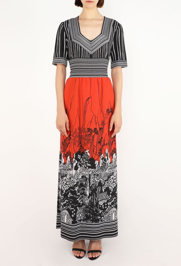 Lanvin Graphic Printed Maxi Dress, 1973 - 3