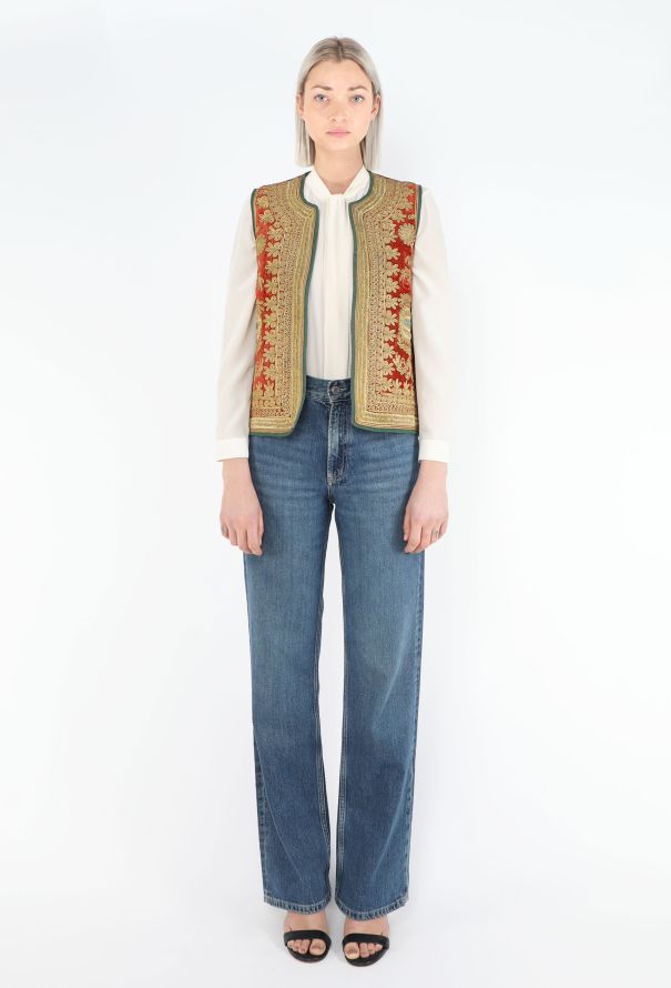 World Treasures Antique Persian Hand-Embroidered Vest - 2