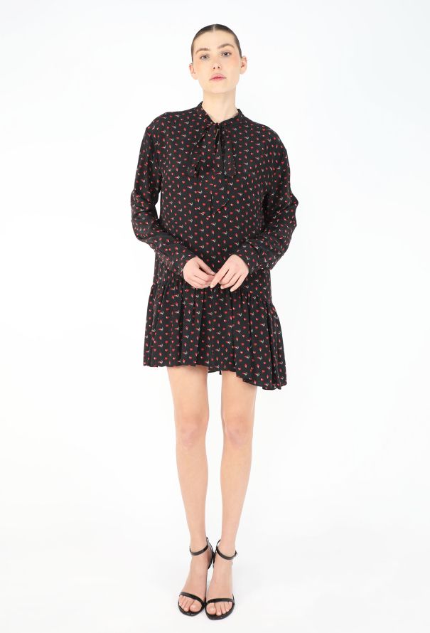 Saint Laurent Heart Print Lavallière Dress - 4