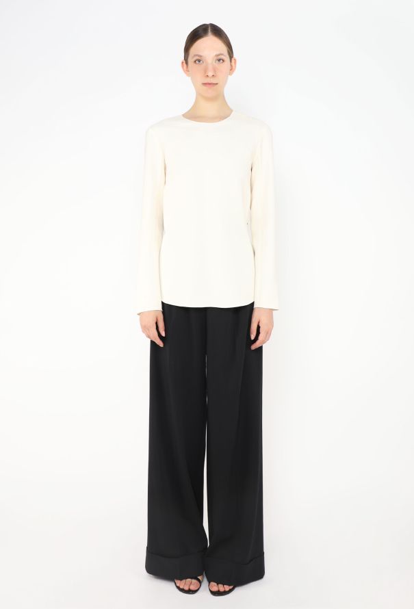 Céline Silk Cross-Back Blouse - 4
