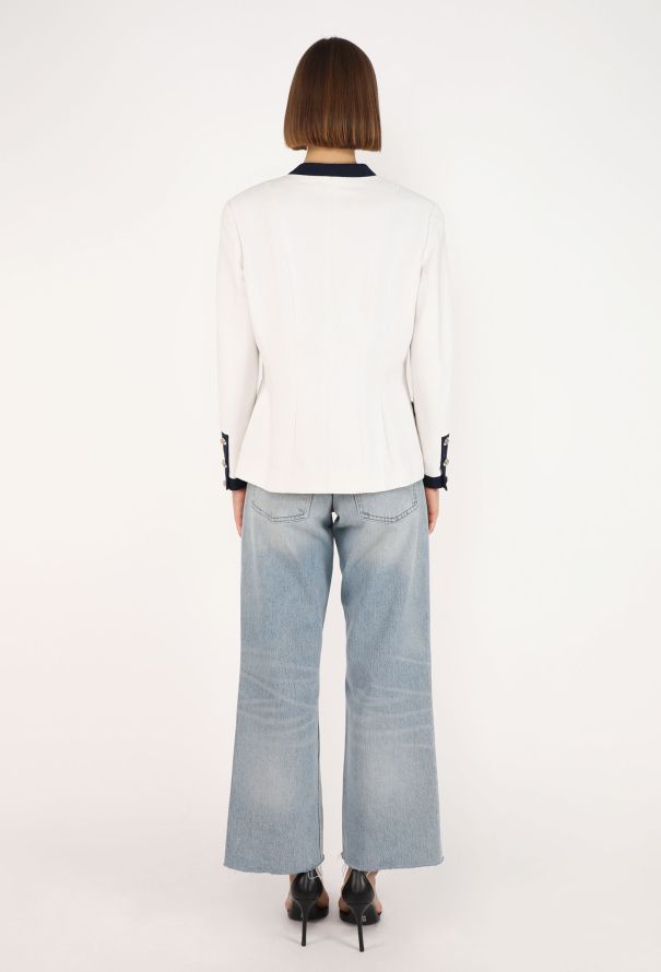 Chanel Camélia Piqué Cotton Blazer, S/S 1992 - 6