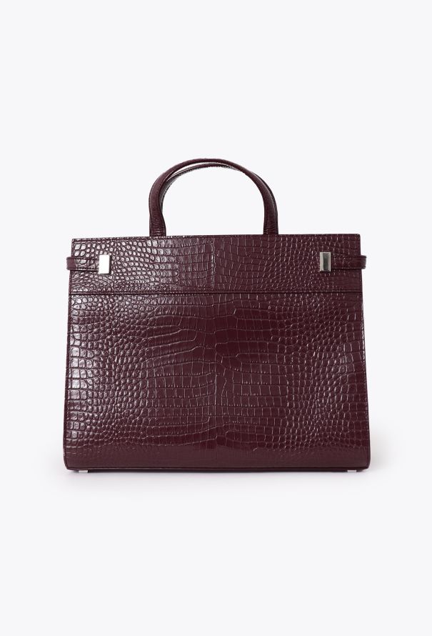 Saint Laurent Crocodile Embossed Manhattan Tote Bag - 4