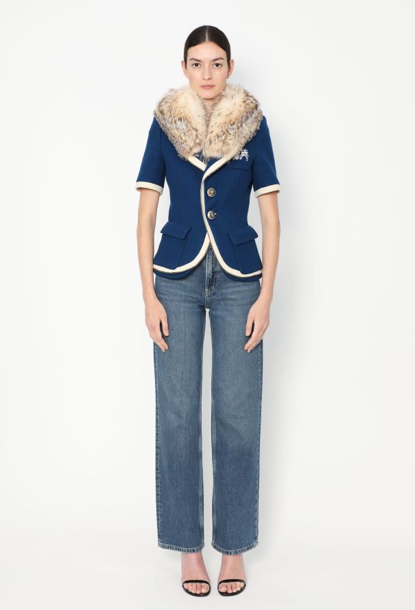 Balenciaga F/W 2007 Collegiate Fur Collar Blazer - 3